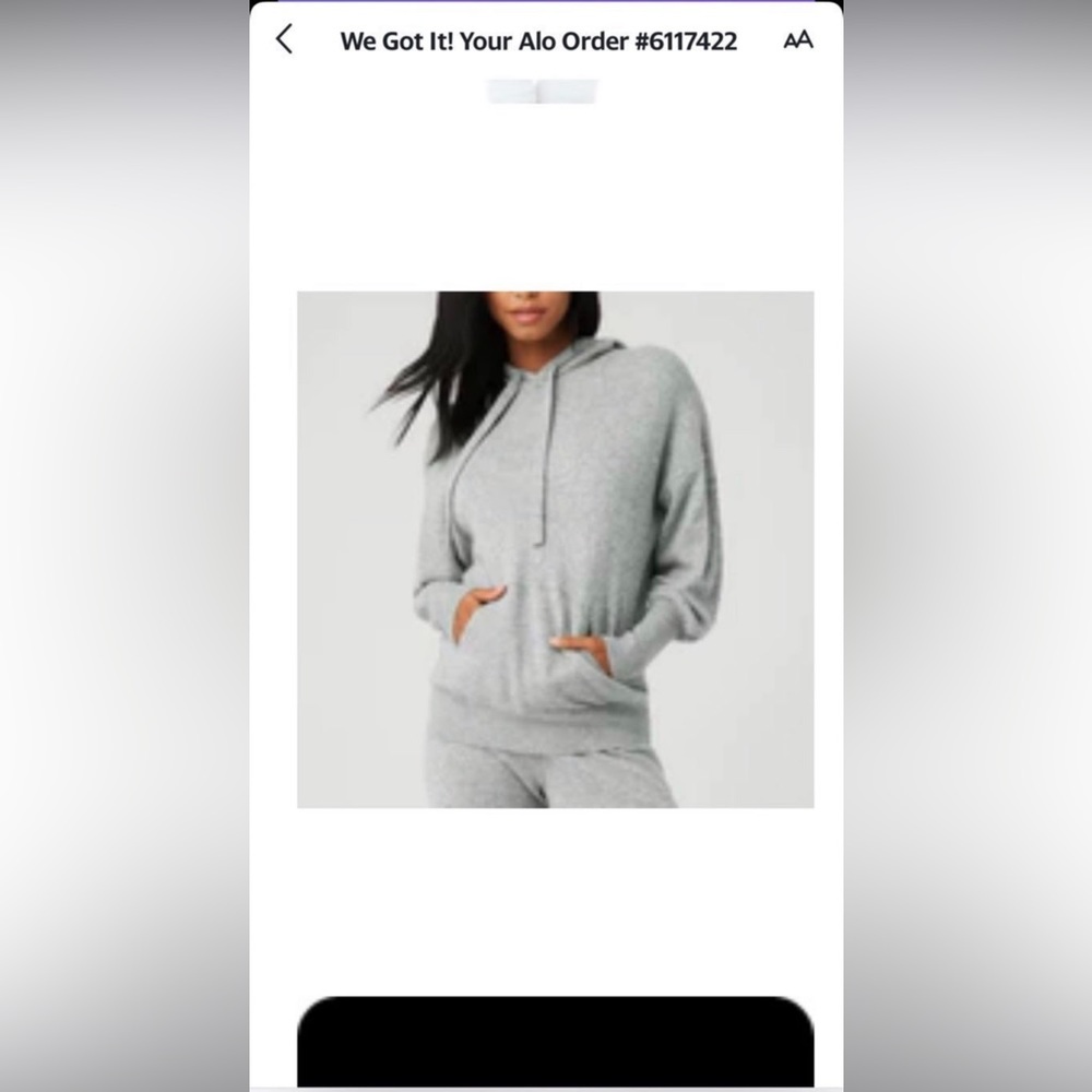 Alo cashmere jet set hoodie size small